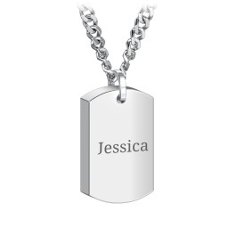 Men’s Engravable Dog Tag Urn Necklace - Stainless Steel
