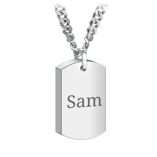 Men’s Engravable Dog Tag Urn Necklace - Stainless Steel – Stainless Steel