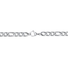 Men's 20" Figaro Chain Necklace in Stainless Steel - 5mm