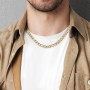 Men's 20" Figaro Chain Necklace in Stainless Steel - 8mm