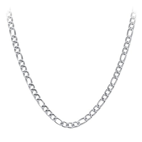 Men's 22" Figaro Chain Necklace in Stainless Steel - 8mm