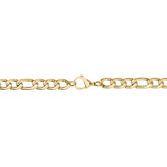 Men's 22" Figaro Chain Necklace in Yellow Stainless Steel - 5mm