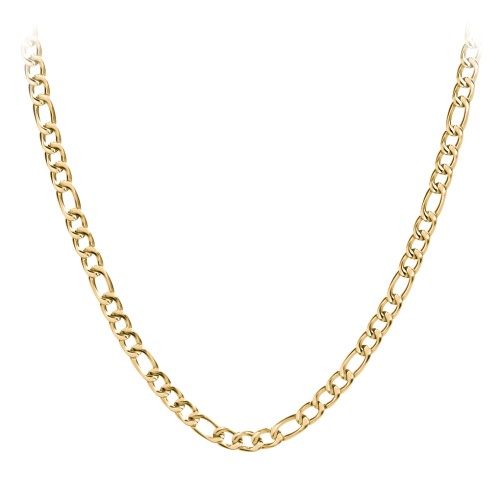Men's 22" Figaro Chain Necklace in Yellow Stainless Steel - 8mm