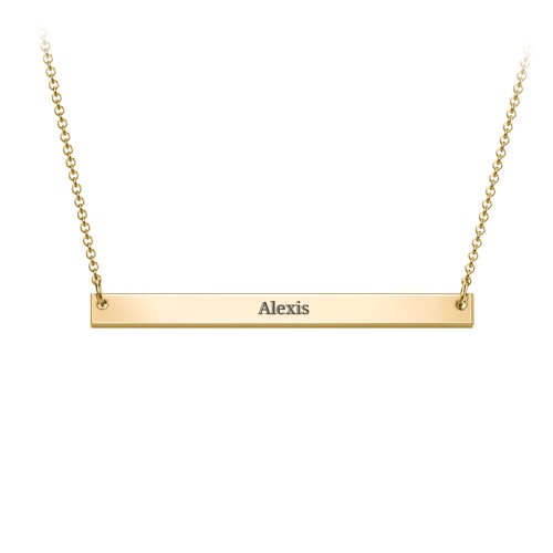 Classic Name Bar Pendant – 18K Gold Plated Silver