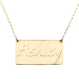 Embossed Name Bar Pendant