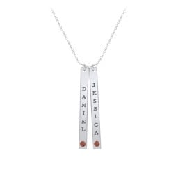 Multi Vertical Birthstone Bar Pendant - 2 Bar