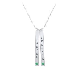 Multi Vertical Birthstone Bar Pendant - 2 Bar
