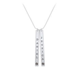 Multi Vertical Birthstone Bar Pendant - 2 Bar