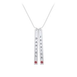 Multi Vertical Birthstone Bar Pendant - 2 Bar