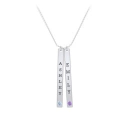 Multi Vertical Birthstone Bar Pendant - 2 Bar