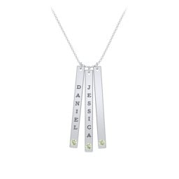 Multi Vertical Birthstone Bar Pendant - 3 Bar