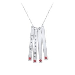 Multi Vertical Birthstone Bar Pendant - 4 Bar