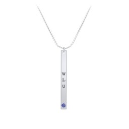 Multi Vertical Birthstone Bar Pendant - 1 Bar