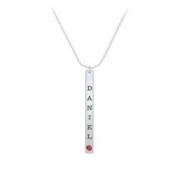Multi Vertical Birthstone Bar Pendant - 1 Bar