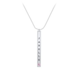 Multi Vertical Birthstone Bar Pendant - 1 Bar