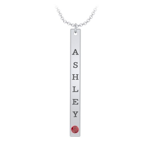 Multi Vertical Birthstone Bar Pendant - 1 Bar