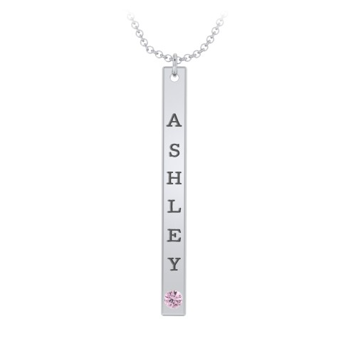 Multi Vertical Birthstone Bar Pendant - 1 Bar