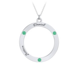 Circle Birthstone Pendant