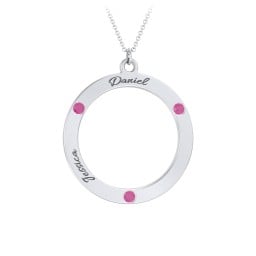 Circle Birthstone Pendant