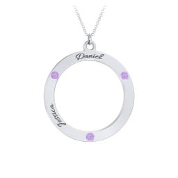 Circle Birthstone Pendant