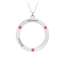Circle Birthstone Pendant