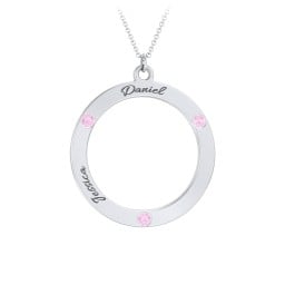 Circle Birthstone Pendant
