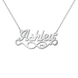 Stylized Name Necklace in 925 Sterling Silver