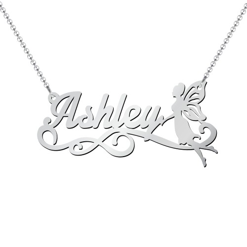 Stylized Name Necklace – Sterling Silver