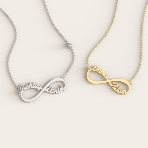 Infinite Love Name Necklace – 18K Gold Plated Silver