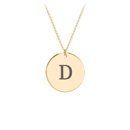 Charmed Initial Disc Pendant in 18K Gold Plated Silver with Ruby, Amethyst Premium Zirconia, Blue Sapphire, and Blue Topaz