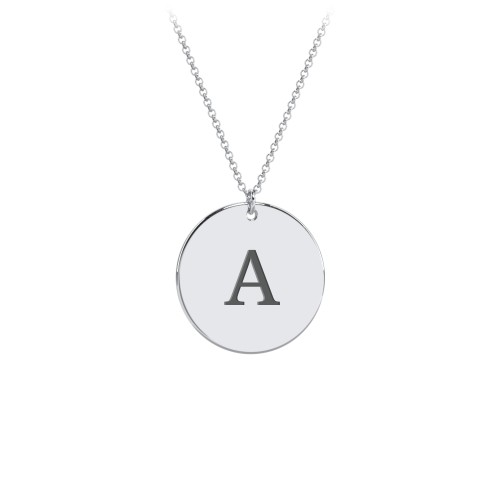 Charmed Initial Disc Pendant – Sterling Silver