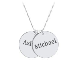 Engravable Name 2 Disc Pendant