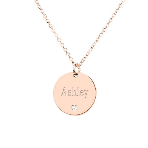 Name Disc Pendant with Accent