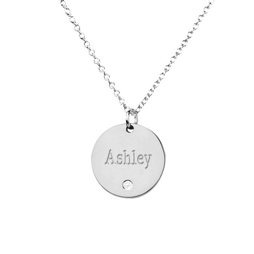 Name Disc Pendant with Accent