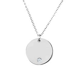 Birthstone Name Disc Pendant
