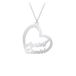 Written With Love Heart Name Necklace