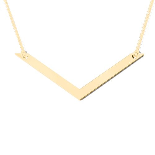 V Is For Valentine Engravable Necklace – 10K Yellow Gold