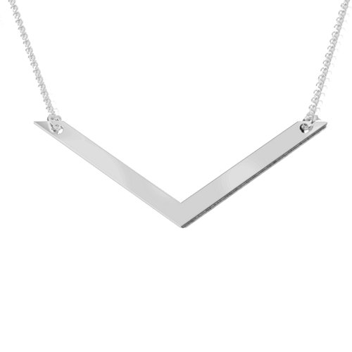 V Is For Valentine Engravable Necklace – Sterling Silver