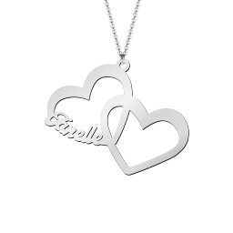 Interlocked In Love Heart Name Necklace