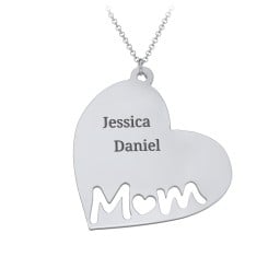 Marvelous Mom Engravable Heart Necklace