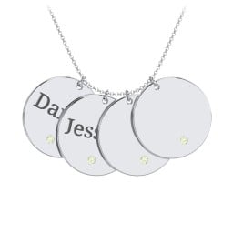 Engravable 4 Disc Pendant with Birthstone