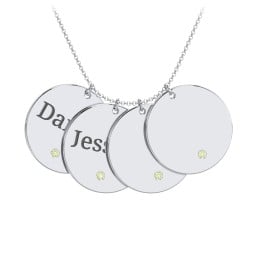 Engravable 4 Disc Pendant with Birthstone