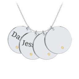 Engravable 4 Disc Pendant with Birthstone