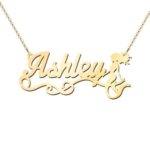Mermaid Name Necklace – 18K Gold Plated Silver