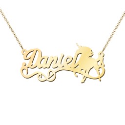 Unicorn Name Necklace in 18K Gold Plated Silver