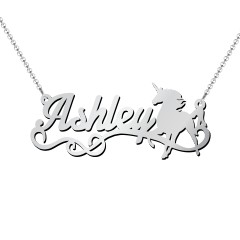 Unicorn Name Necklace – Sterling Silver