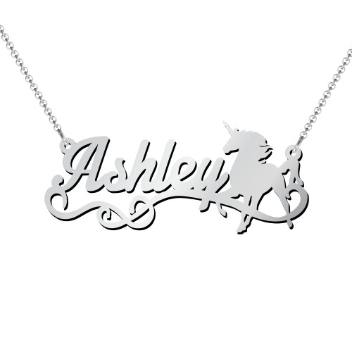 Unicorn Name Necklace – Sterling Silver