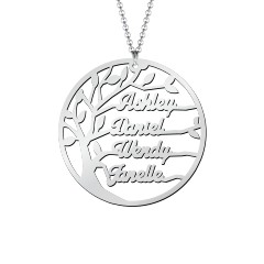 Family Tree Cutout Necklace – Sterling Silver