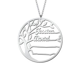 Family Tree Cutout Necklace in 925 Sterling Silver