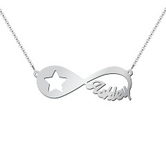 Star Light, Star Bright Infinity Name Necklace – Sterling Silver